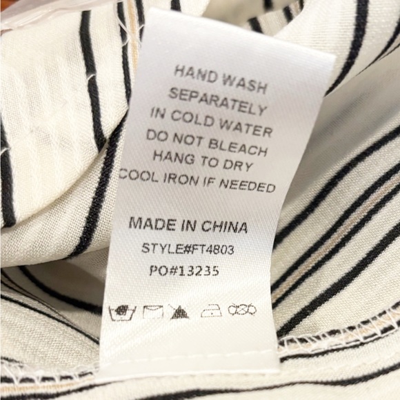 Fate Striped Colorblock Button Down Shirt Womens Size Small Boho Patchwork NWT - Picture 8 of 8